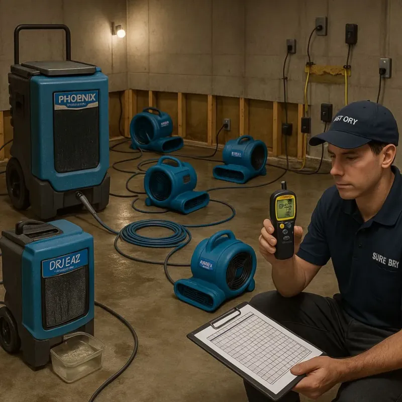 Structural Drying and Dehumidification process in Whitewater, WI